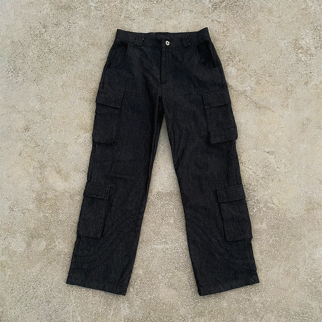 Denim Multi Pocket Cargo Pants