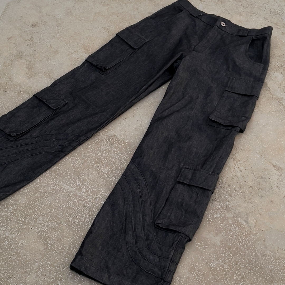 Denim Multi Pocket Cargo Pants