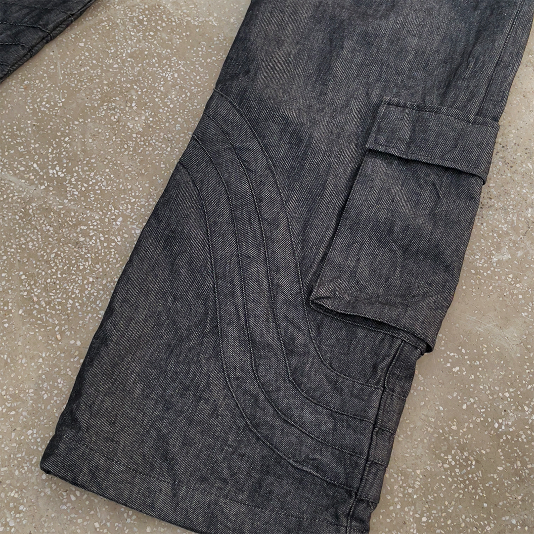 Denim Multi Pocket Cargo Pants