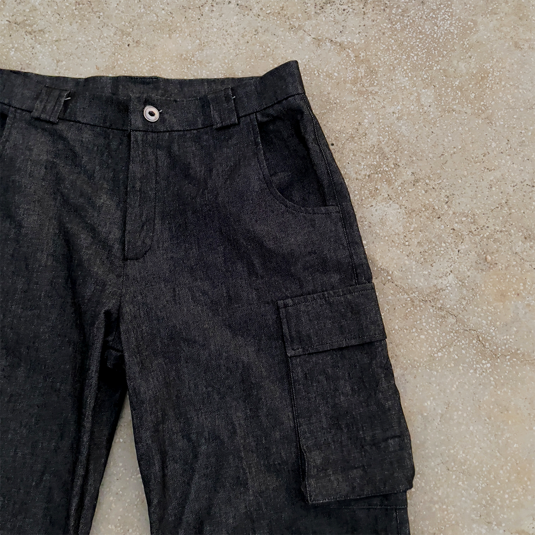 Denim Multi Pocket Cargo Pants