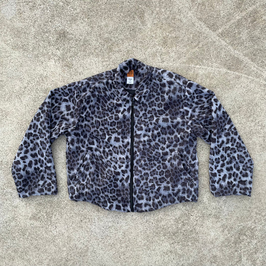 Leopard Print Georgette Wide Jacket