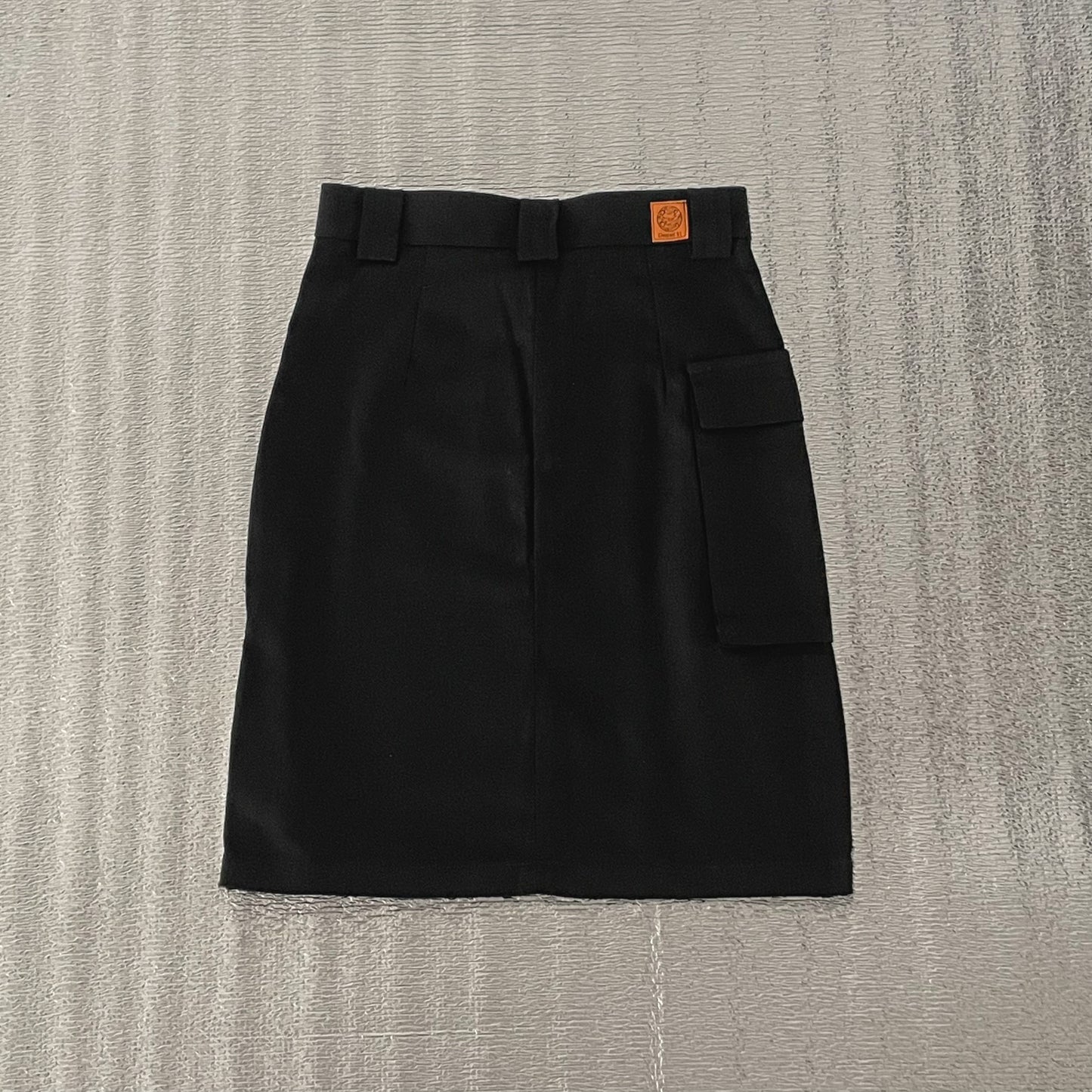 Flared Utility Cargo Skirt - Black