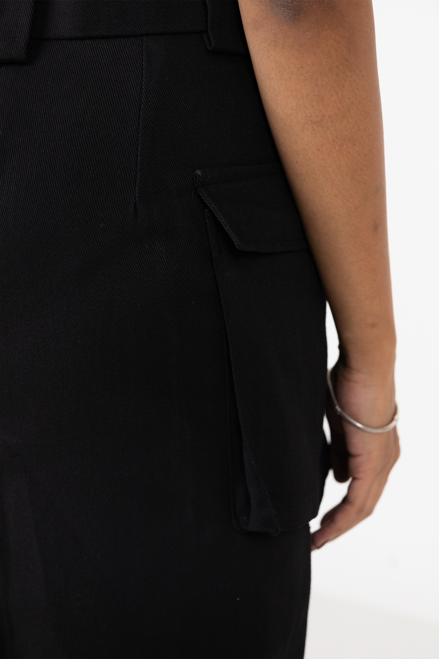 Flared Utility Cargo Skirt - Black